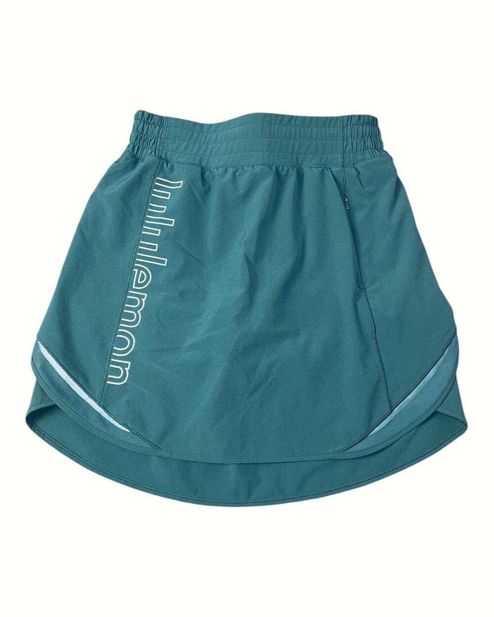 Lululemon Women’s Size-4 Hotty Hot High-Rise Skirt Long Graphic Teal Color
